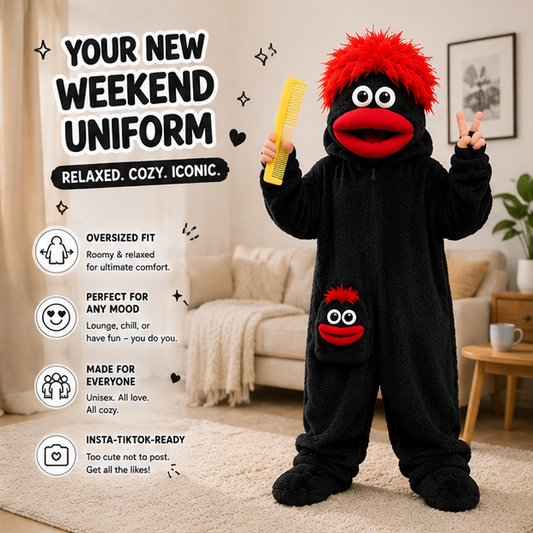 Big-Mouth Froggy™ Plush Onesie - Black