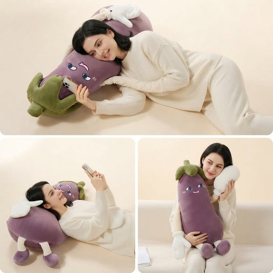 PatPals™ Eggplant Patting Plush Pillow