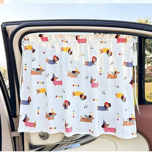 Cartoon-Style Car Sunshade Curtain