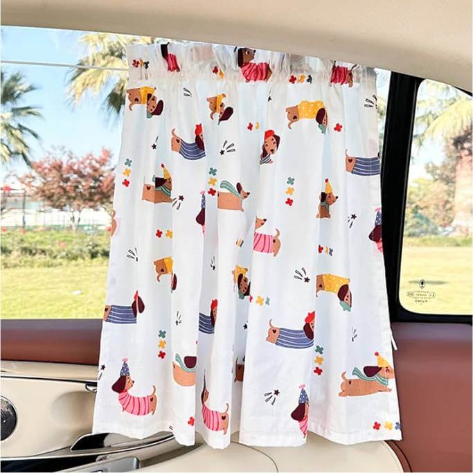 Cartoon-Style Car Sunshade Curtain