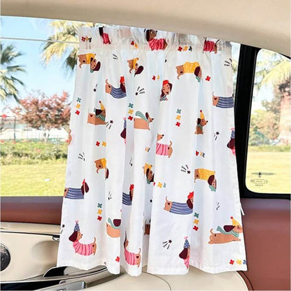 Cartoon-Style Car Sunshade Curtain