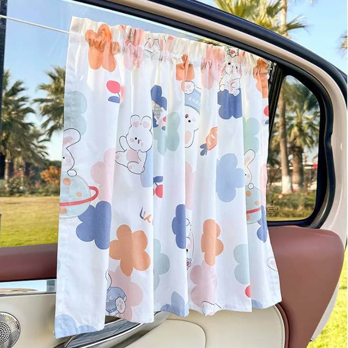 Cartoon-Style Car Sunshade Curtain
