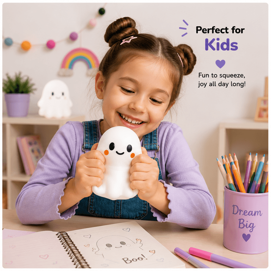 PLUSHY'Z® BooBoo Ghost Squishy – Stress-Relief Toy