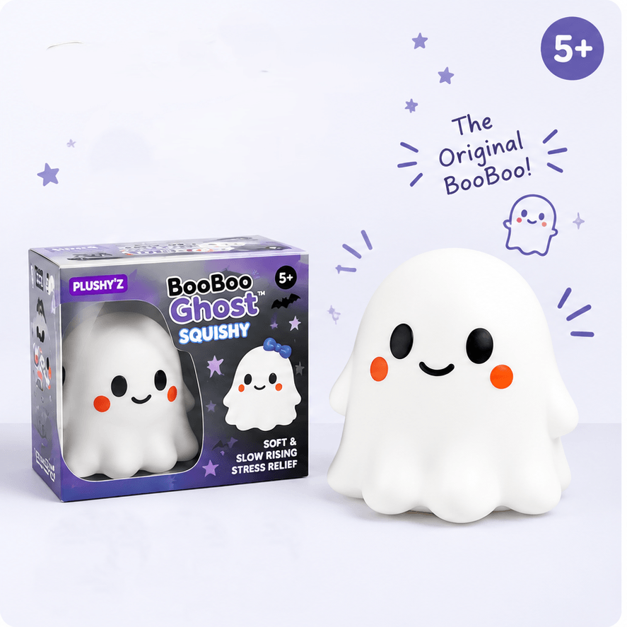 PLUSHY'Z® BooBoo Ghost Squishy – Stress-Relief Toy