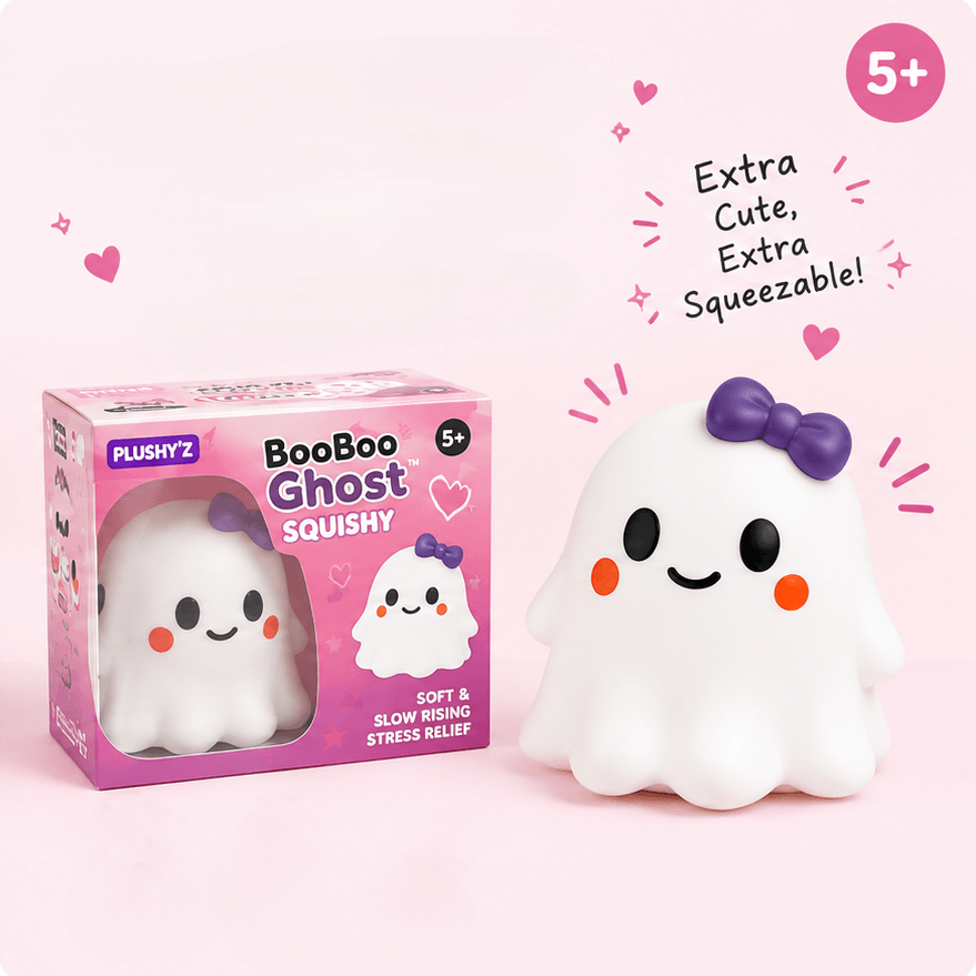 PLUSHY'Z® BooBoo Ghost Squishy – Stress-Relief Toy