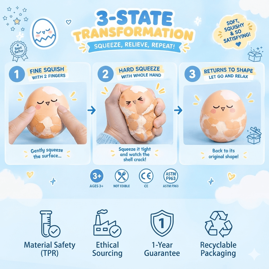 Cracksy Egg Squishy Sensory Toy