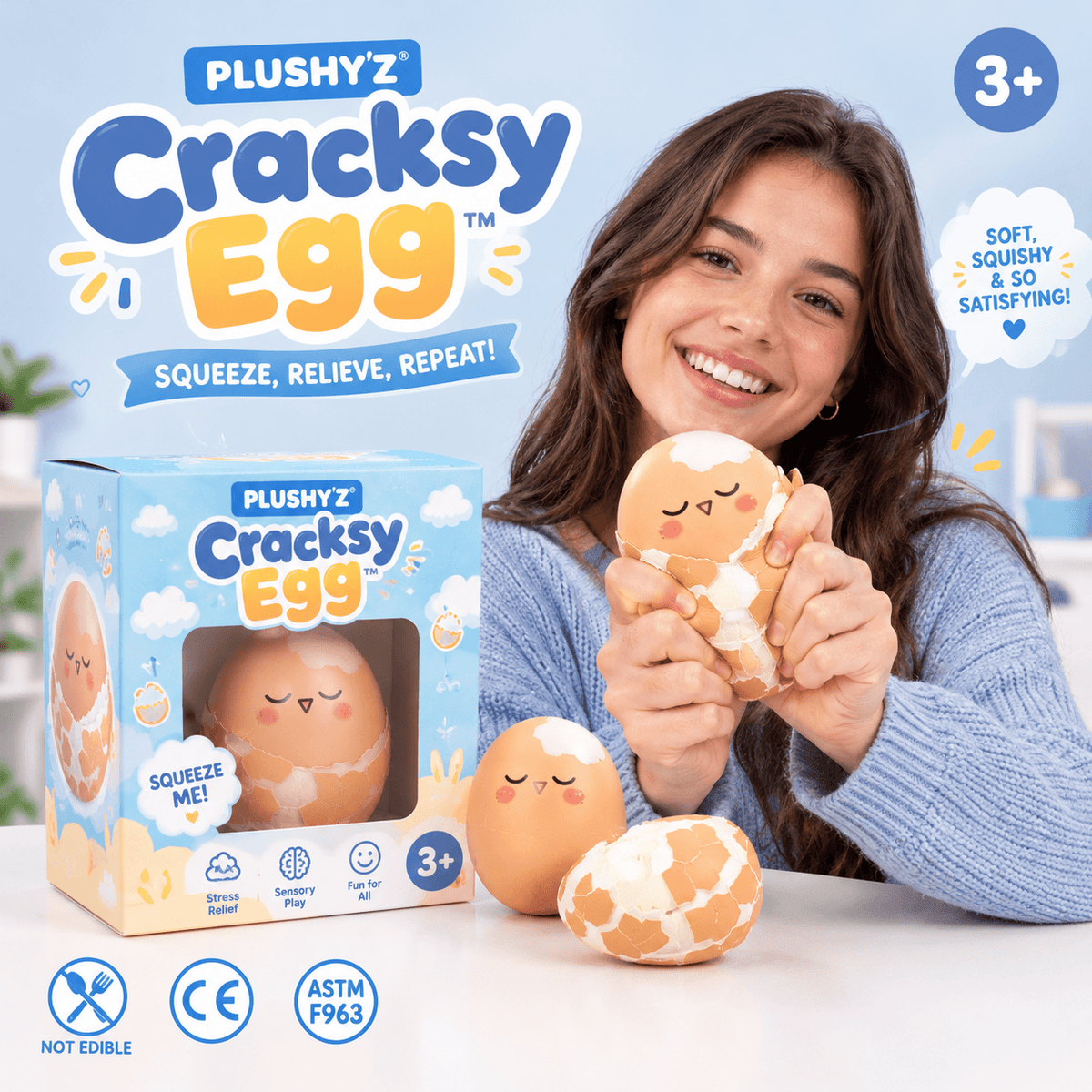 Cracksy Egg Squishy Sensory Toy