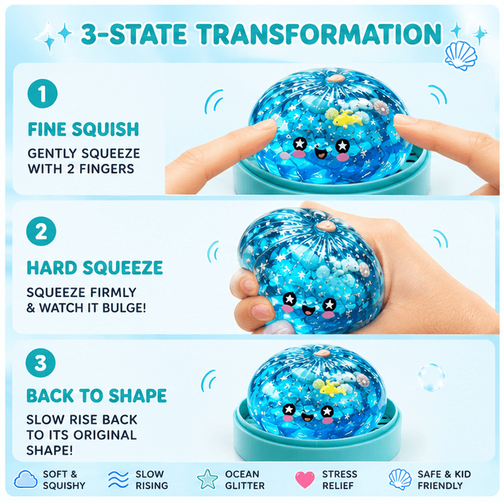 PLUSHY'Z® Crystal Dumpling Squishy – Stress-Relief Toy