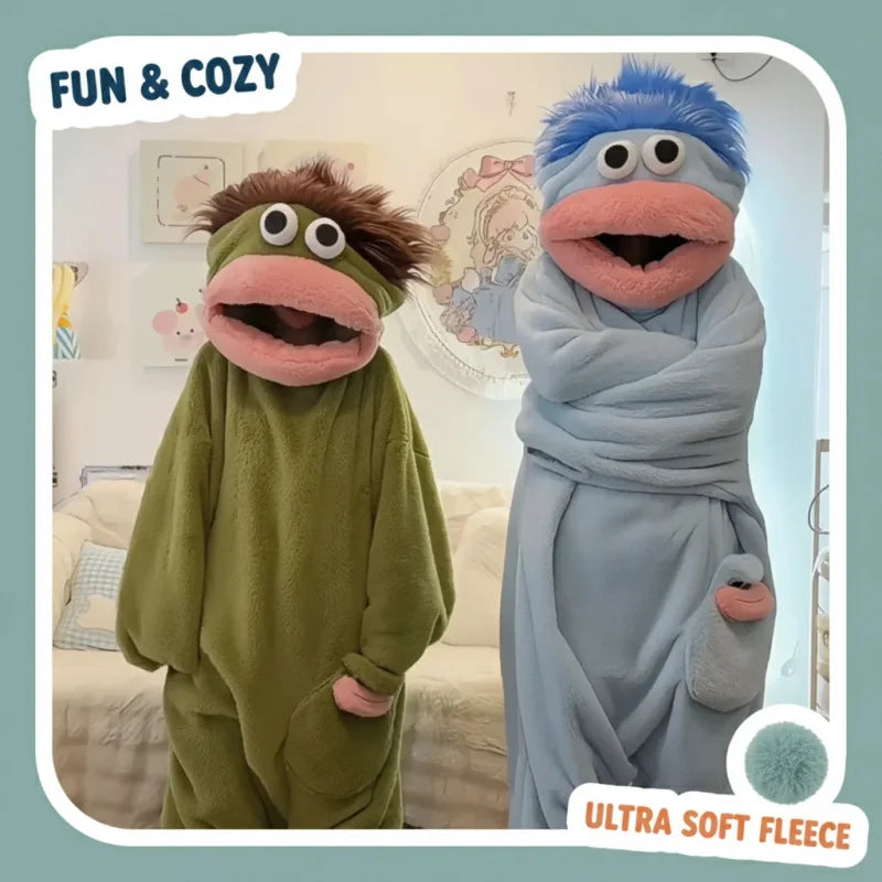 Big-Mouth Froggy™ Plush Onesie -SkyBlue