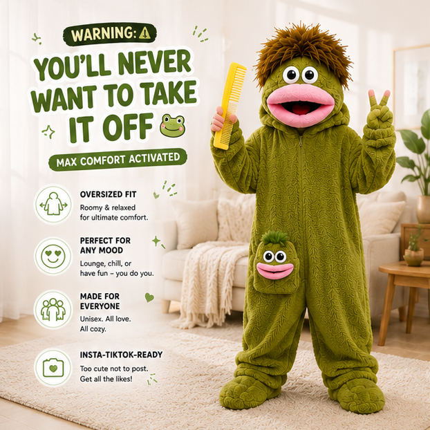 Big-Mouth Froggy™ Plush Onesie - Green