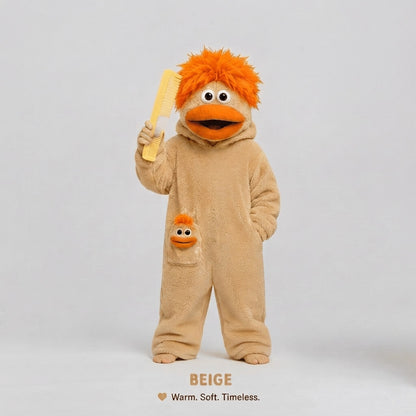 Big-Mouth Monster Onesie - PLUSHY'Z®️ BEG