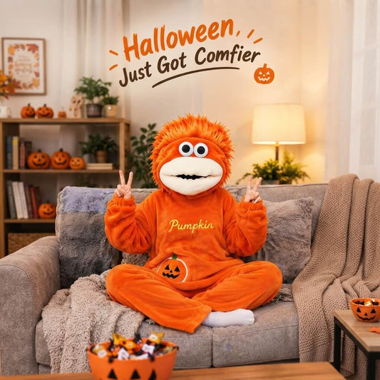 Big-Mouth Froggy™ Plush Onesie - Pumpkin Halloween