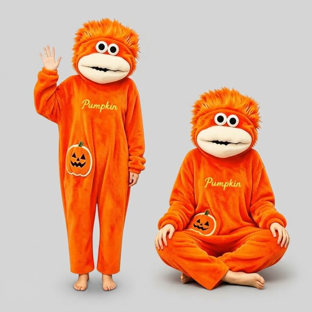 Big-Mouth Froggy™ Plush Onesie - Pumpkin Halloween