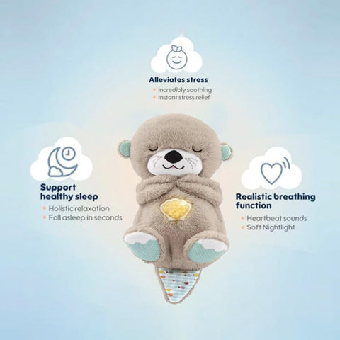 The Breathing Otter Plush by PLUSHY'Z®️ | The Calming Sleeping Otter Plush Toy | Stress Relief Teddy Plush