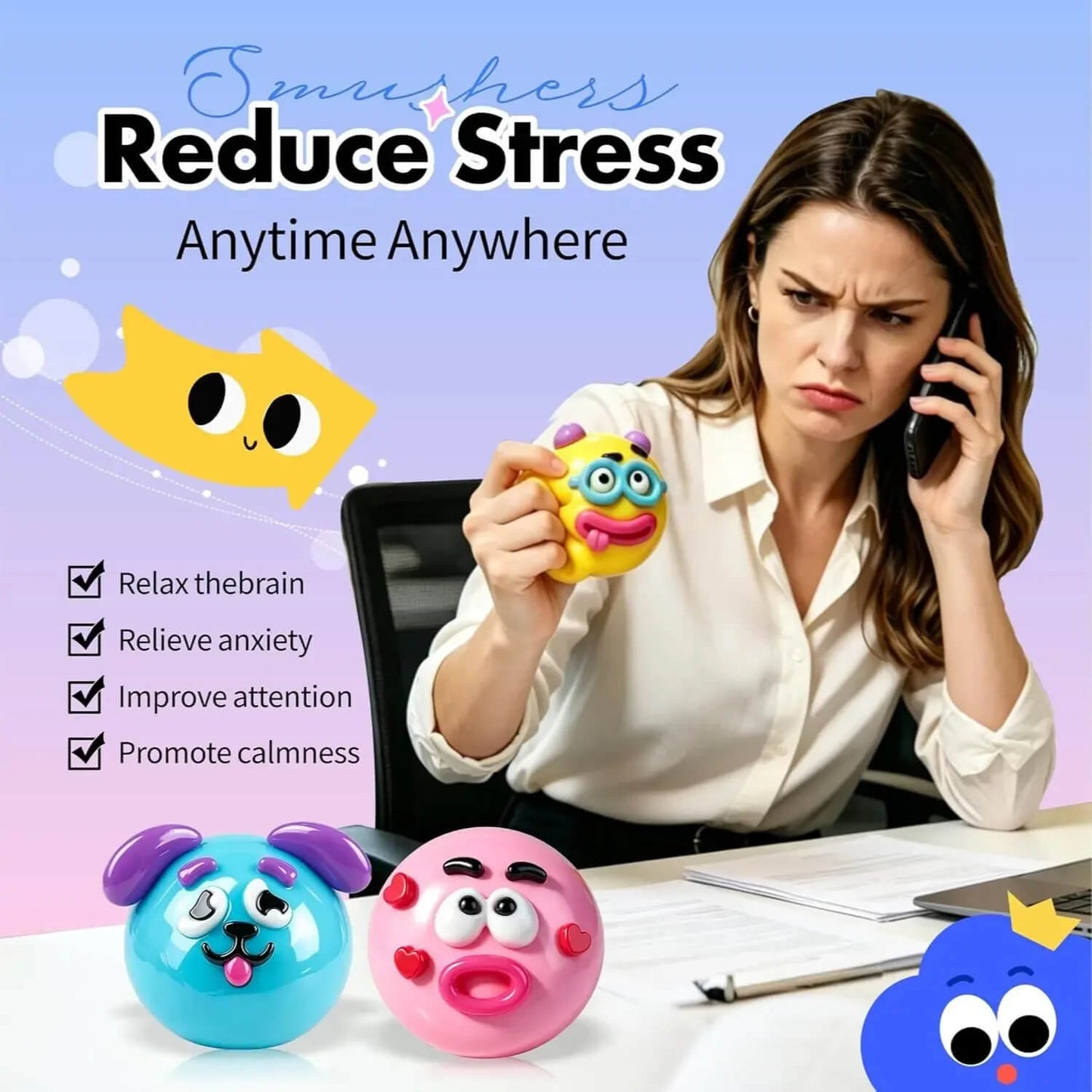 PLUSHY'Z® PawPop Squishy – Stress-Relief Toy