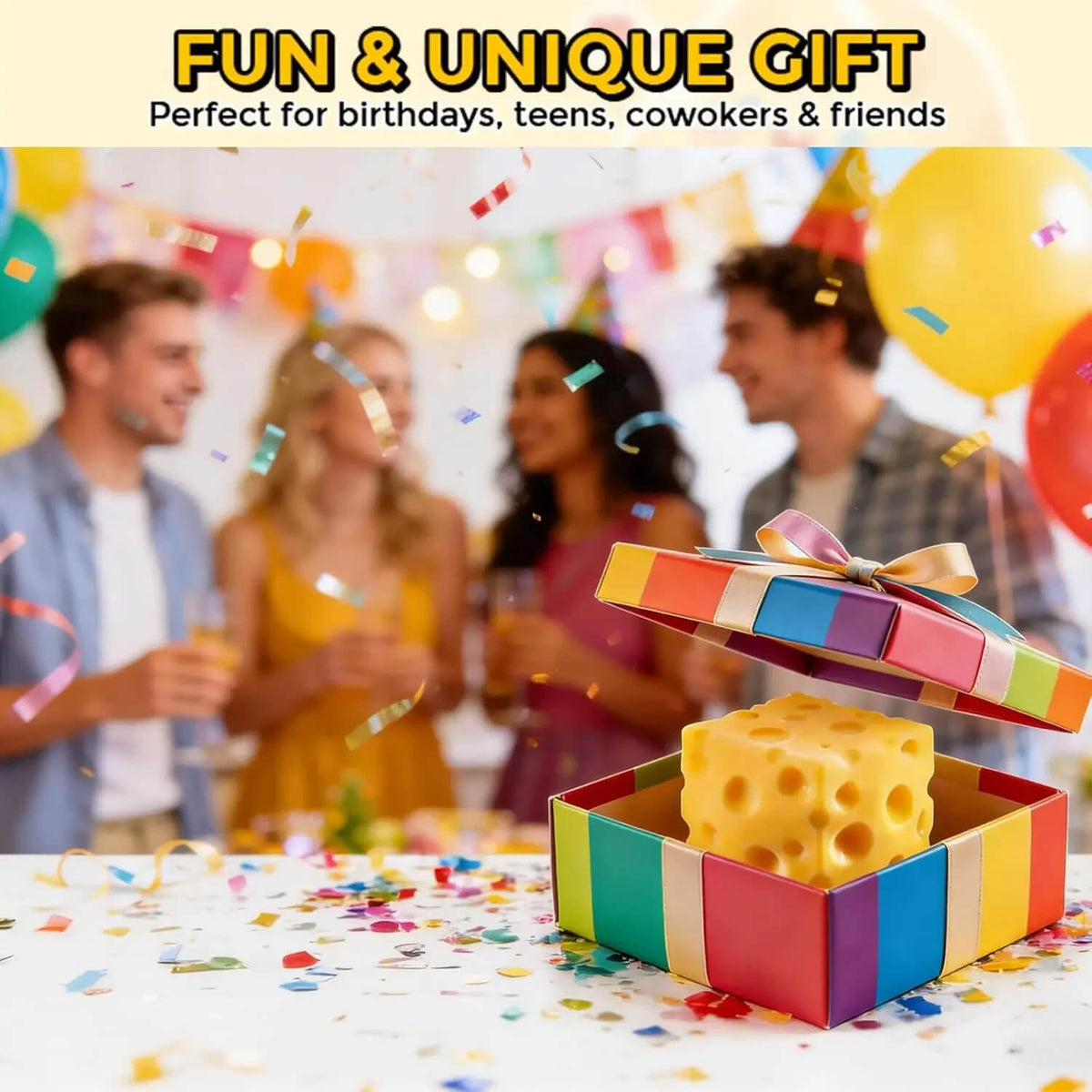 Cheesy Squish Cube Sensory Toy