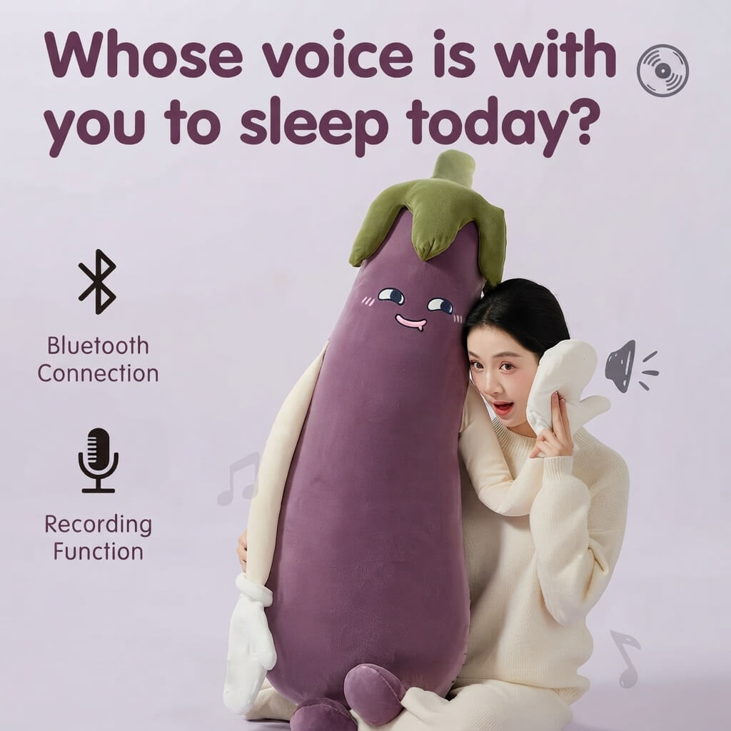 PatPals™ Eggplant Patting Plush Pillow