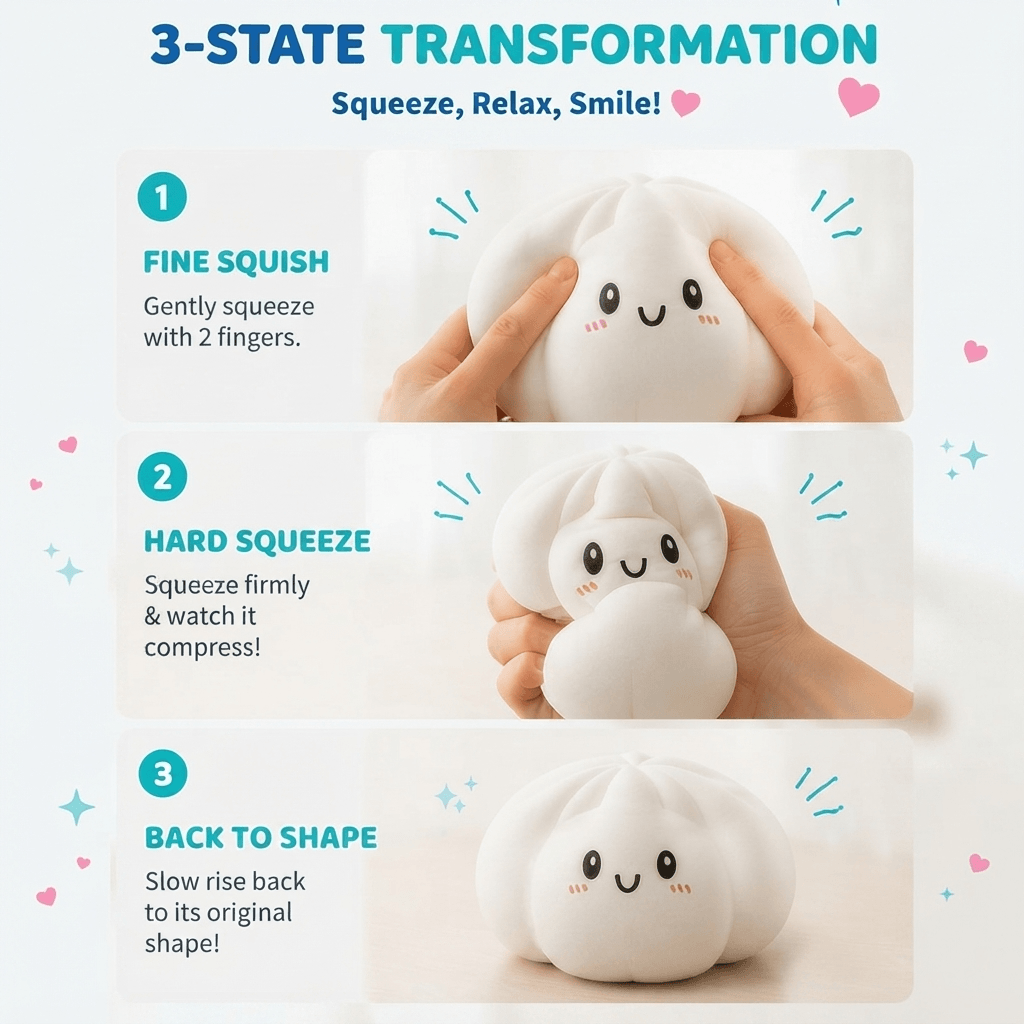 PLUSHY'Z® PuffCloud Squishy – Stress-Relief Toy