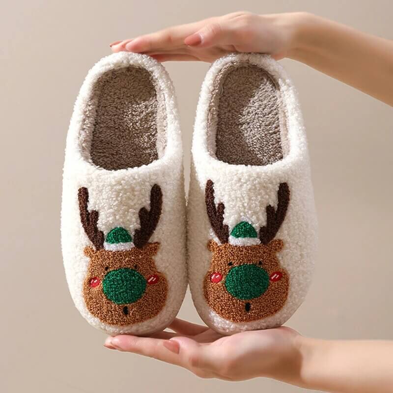 Reindeer Winter Slippers by PLUSHY'Z®️