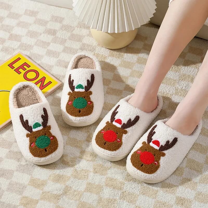 Reindeer Winter Slippers by PLUSHY'Z®️