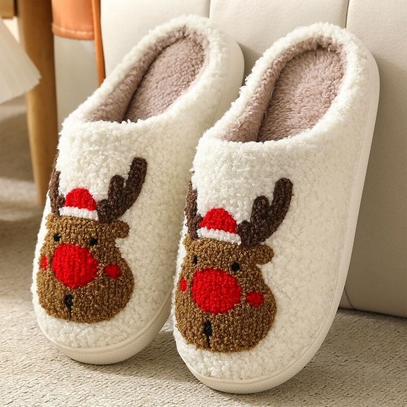 Reindeer Winter Slippers by PLUSHY'Z®️