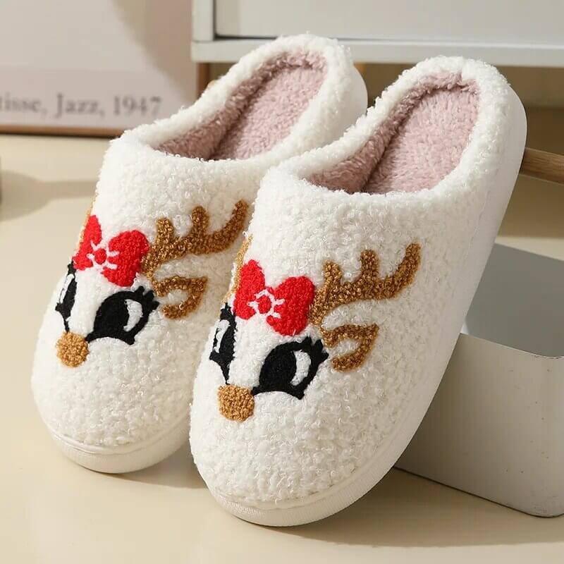 Reindeer Winter Slippers by PLUSHY'Z®️