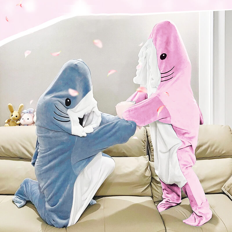 The Shark Blanket Hoodie by PLUSHY'Z®️, The Wearable Shark Snuggie Onesie