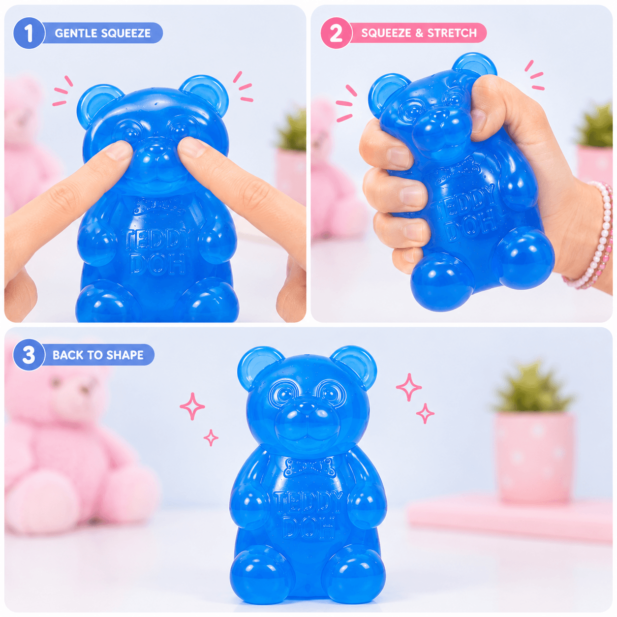 PLUSHY'Z® Squishy Bear – Sensory Stress-Relief Toy