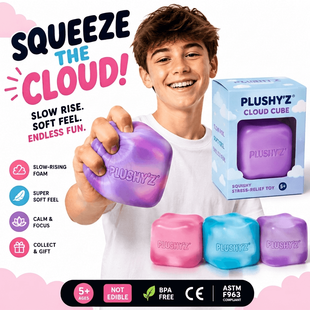PLUSHY'Z® Cloud Cube – Squishy Stress-Relief Toy
