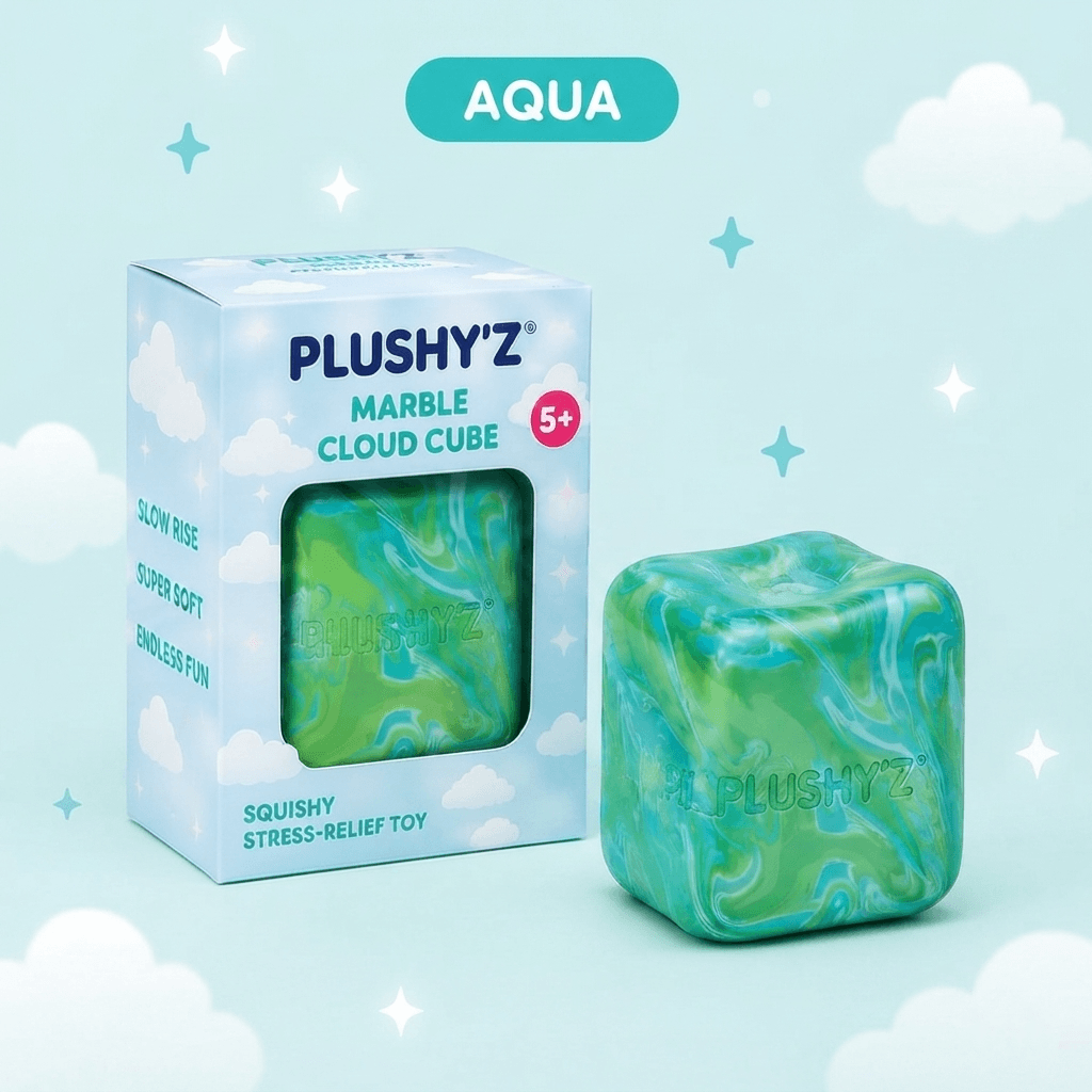 PLUSHY'Z® Marble Cloud Cube – Squishy Stress-Relief Toy