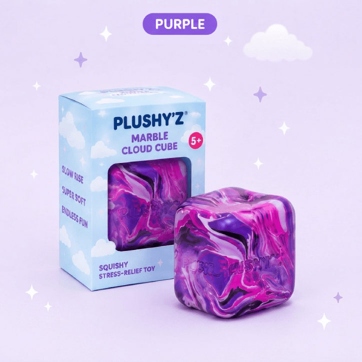 PLUSHY'Z® Marble Cloud Cube – Squishy Stress-Relief Toy