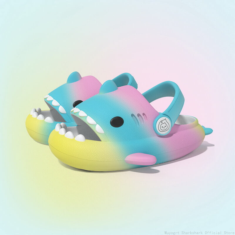 SHARKY'Z™️ RAINBOW - Kids Shark Clogs - PLUSHY'Z®️