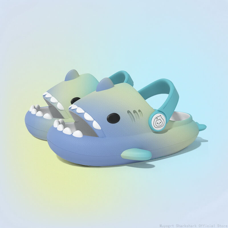 SHARKY'Z™️ RAINBOW - Kids Shark Clogs - PLUSHY'Z®️