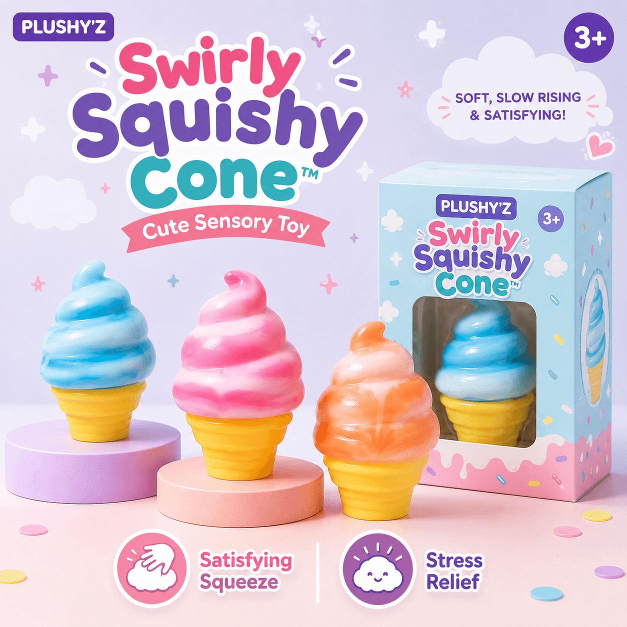 Swirly Squishy Cone™  – Stress-Relief Toy