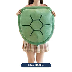 L’oreiller en carapace de tortue portable de <strong>PLUSHY’Z</strong>®️ - Vert / 60cm