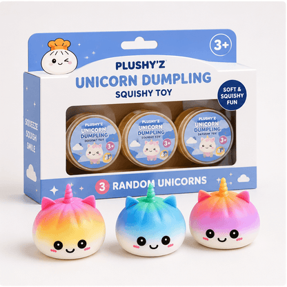 PLUSHY'Z® Unicorn Dumplings – Squishy Stress-Relief Toy