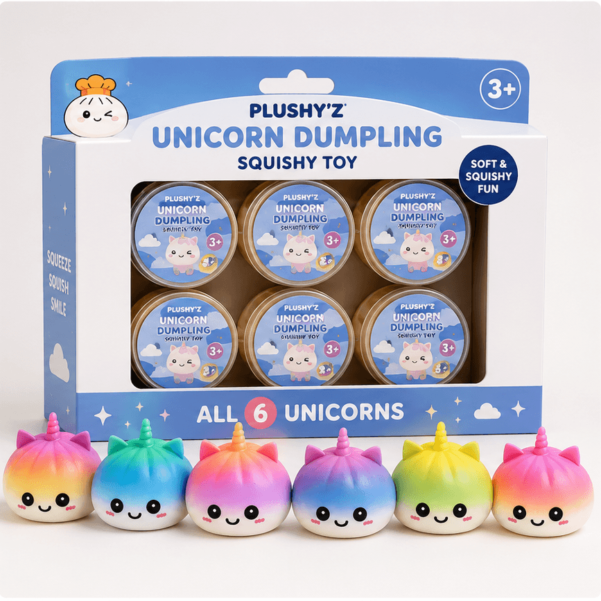 PLUSHY'Z® Unicorn Dumplings – Squishy Stress-Relief Toy
