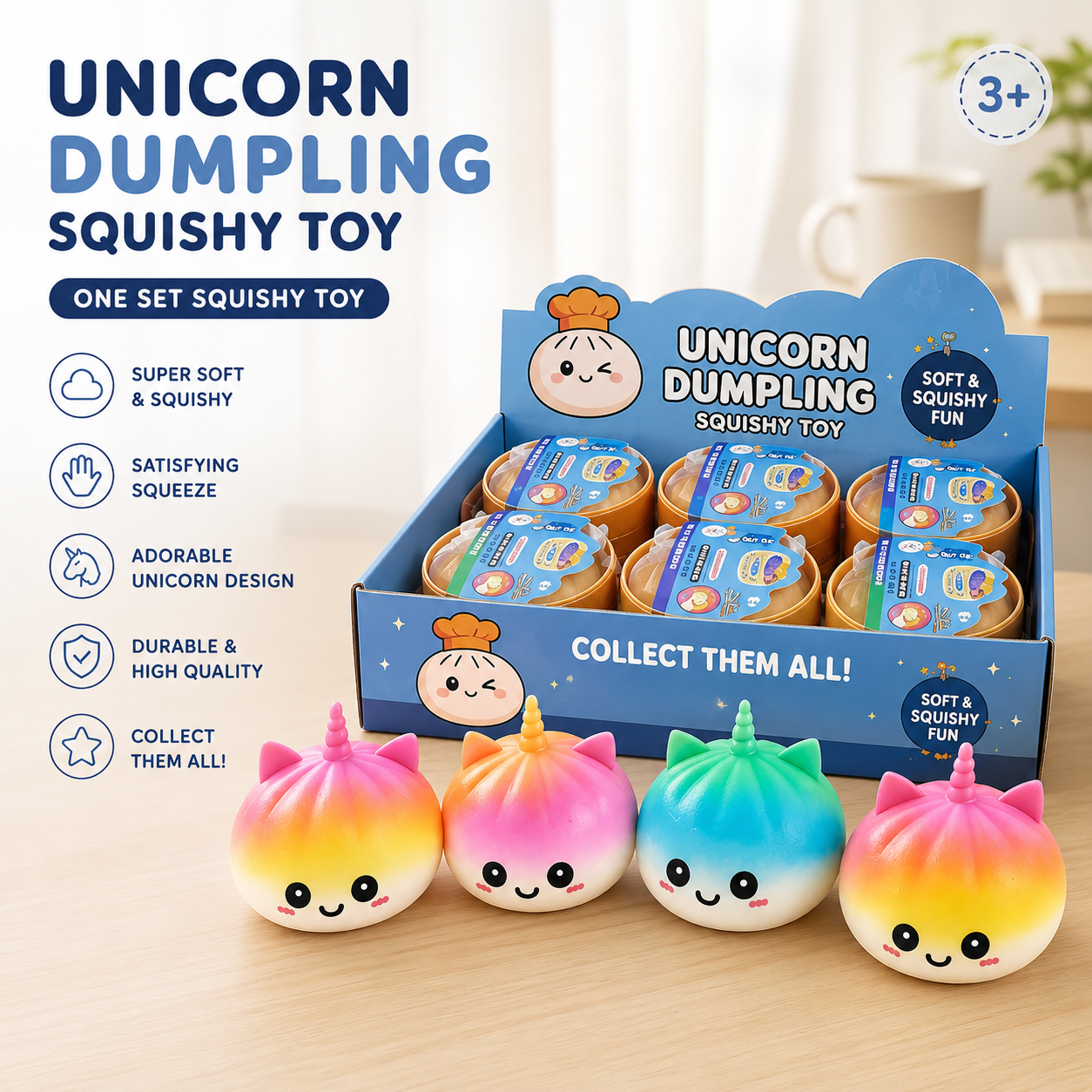 PLUSHY'Z® Unicorn Dumplings – Squishy Stress-Relief Toy