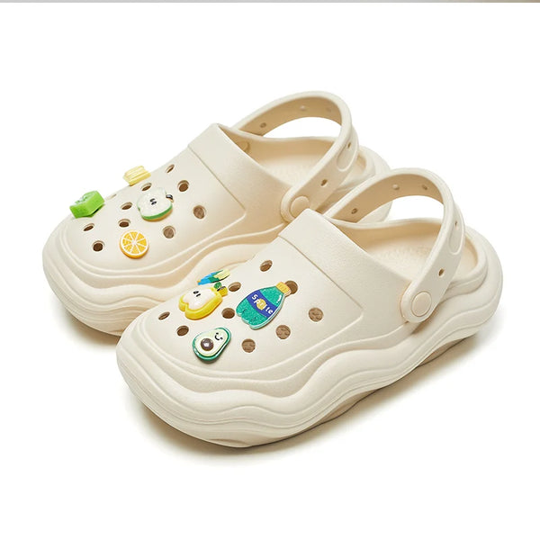 WAVORA™ Unisex Clogs & Charms - Beige Bundel