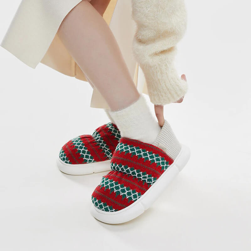 BOMFEEL™️ AZTEC | High-Top Winter Knitted Slippers - Plushyz