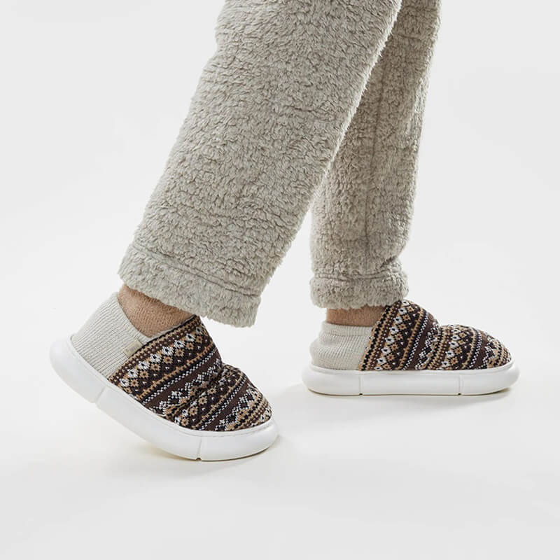 BOMFEEL™️ AZTEC | High-Top Winter Knitted Slippers - Plushyz