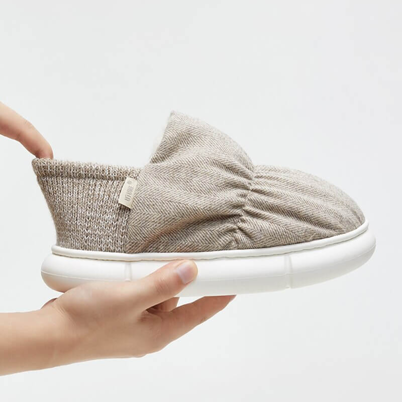 BOMFEEL™️ HERRINGBONE | High-Top Winter Slippers - Plushyz