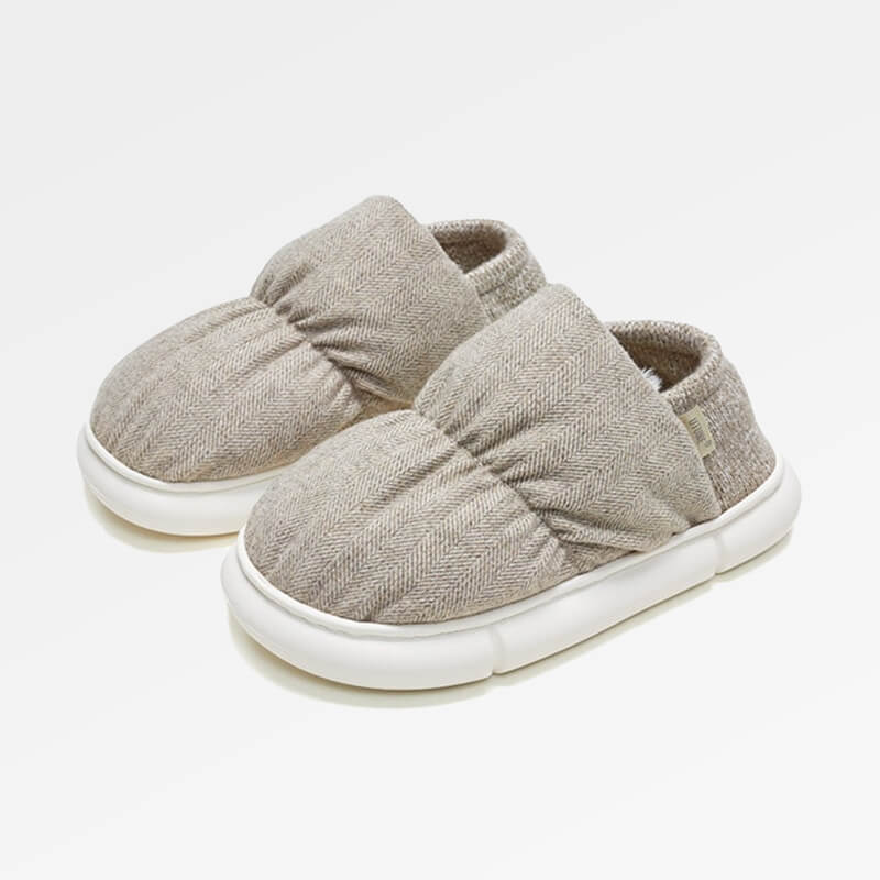 BOMFEEL™️ HERRINGBONE | High-Top Winter Slippers - Plushyz