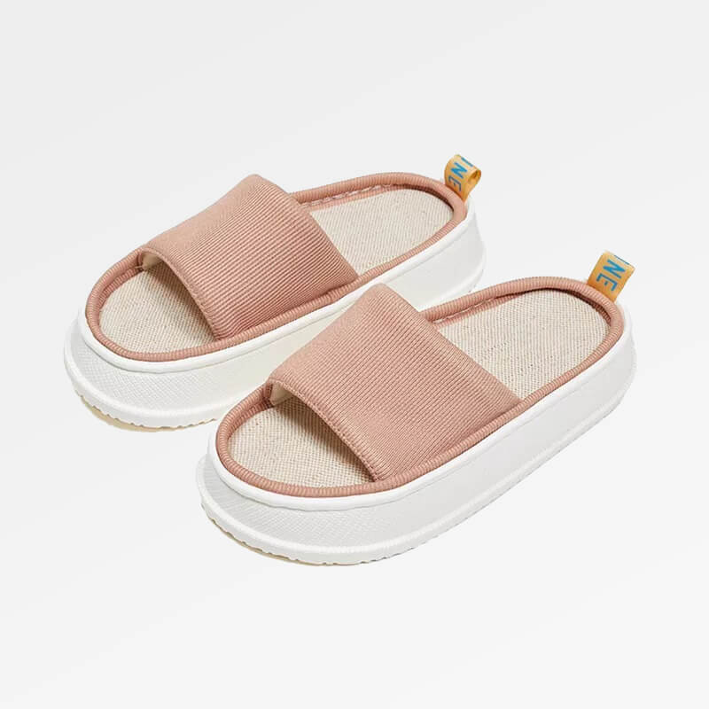 COARSLIP™️ Unisex Thick-Sole Linen Slides - Plushyz