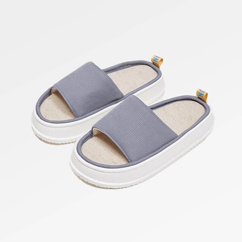 COARSLIP™️ Unisex Thick-Sole Linen Slides - Plushyz