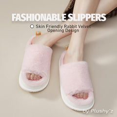 MEGAFUR™️ Women Thick-Sole Duveteux Fluffy Slippers - Plushyz